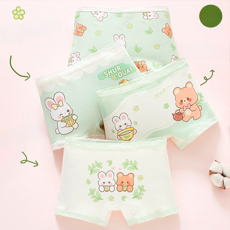 Chiloți pentru fetițe din bumbac, antibacteriali, 95% bumbac, Clasă A de siguranță, model K-29