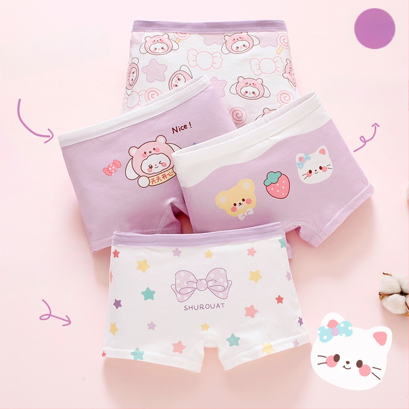 Chiloți pentru fetițe din bumbac, antibacteriali, 95% bumbac, Clasă A de siguranță, model K-29