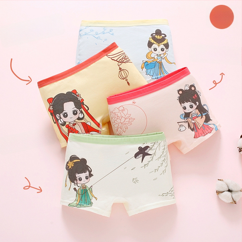 Chiloți pentru fetițe din bumbac, antibacteriali, 95% bumbac, Clasă A de siguranță, model K-29