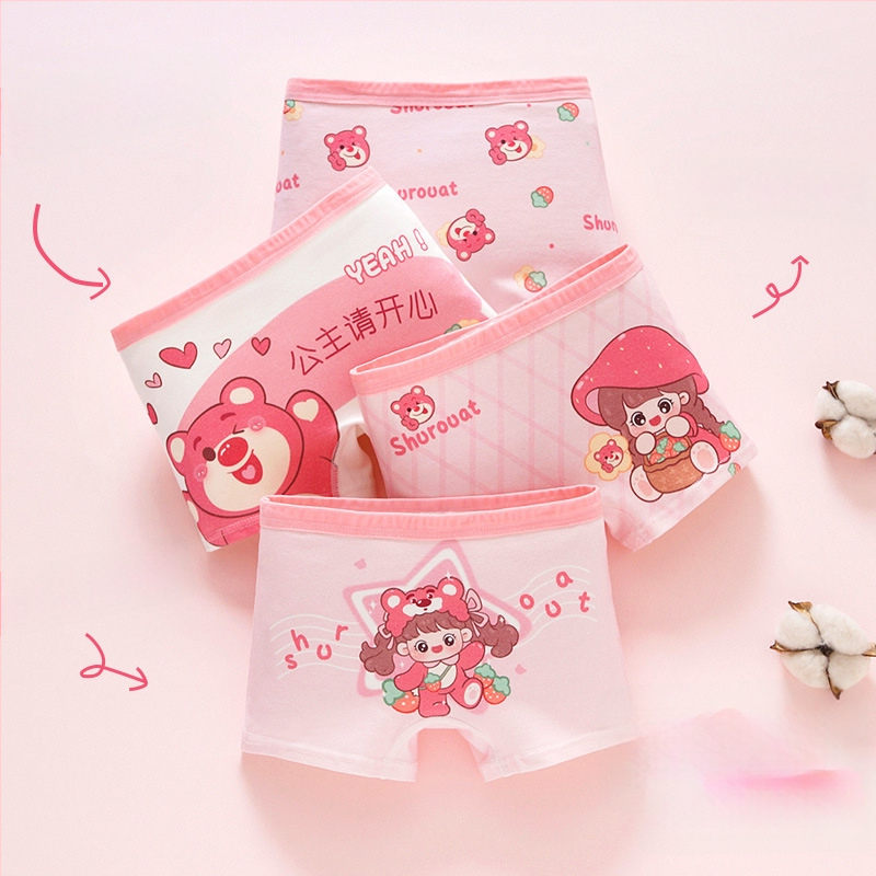 Chiloți pentru fetițe din bumbac, antibacteriali, 95% bumbac, Clasă A de siguranță, model K-29