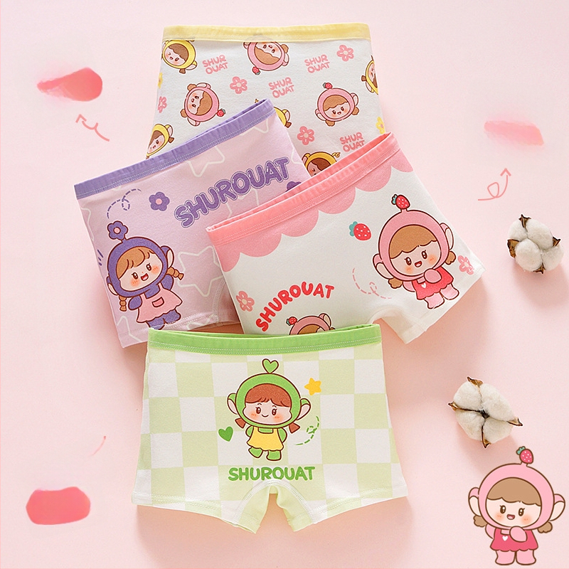 Chiloți pentru fetițe din bumbac, antibacteriali, 95% bumbac, Clasă A de siguranță, model K-29