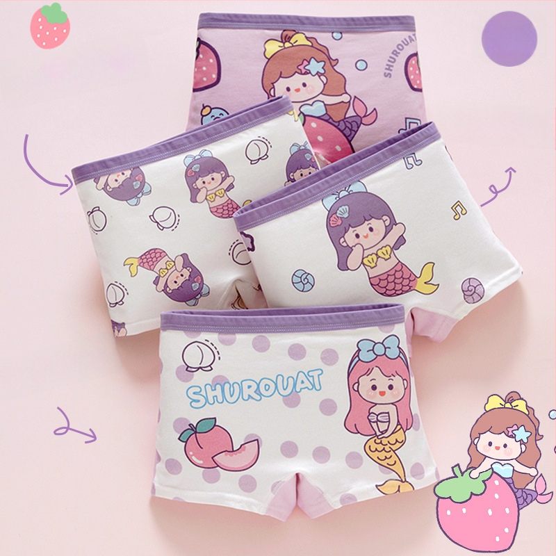 Chiloți pentru fetițe din bumbac, antibacteriali, 95% bumbac, Clasă A de siguranță, model K-29