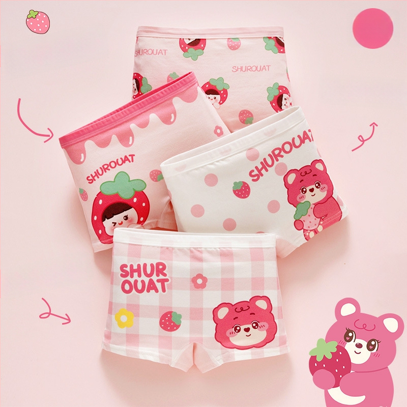 Chiloți pentru fetițe din bumbac, antibacteriali, 95% bumbac, Clasă A de siguranță, model K-29