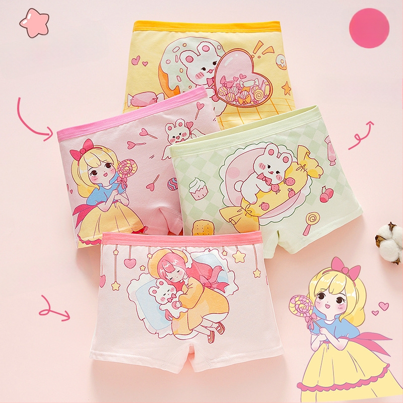 Chiloți pentru fetițe din bumbac, antibacteriali, 95% bumbac, Clasă A de siguranță, model K-29