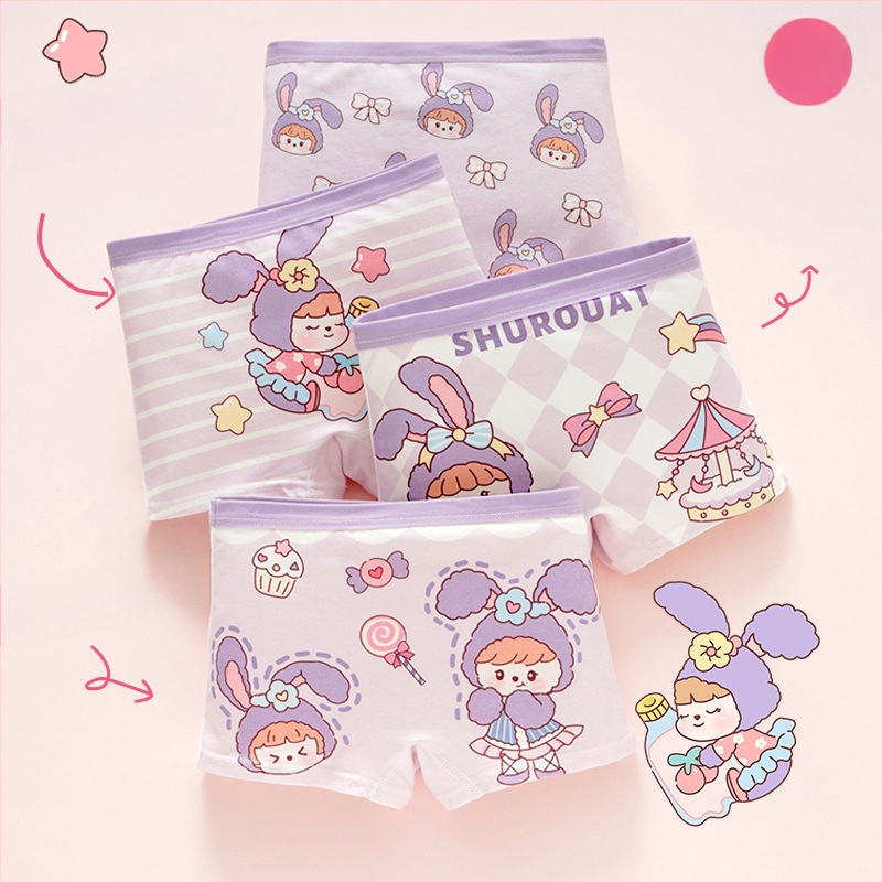 Chiloți pentru fetițe din bumbac, antibacteriali, 95% bumbac, Clasă A de siguranță, model K-29