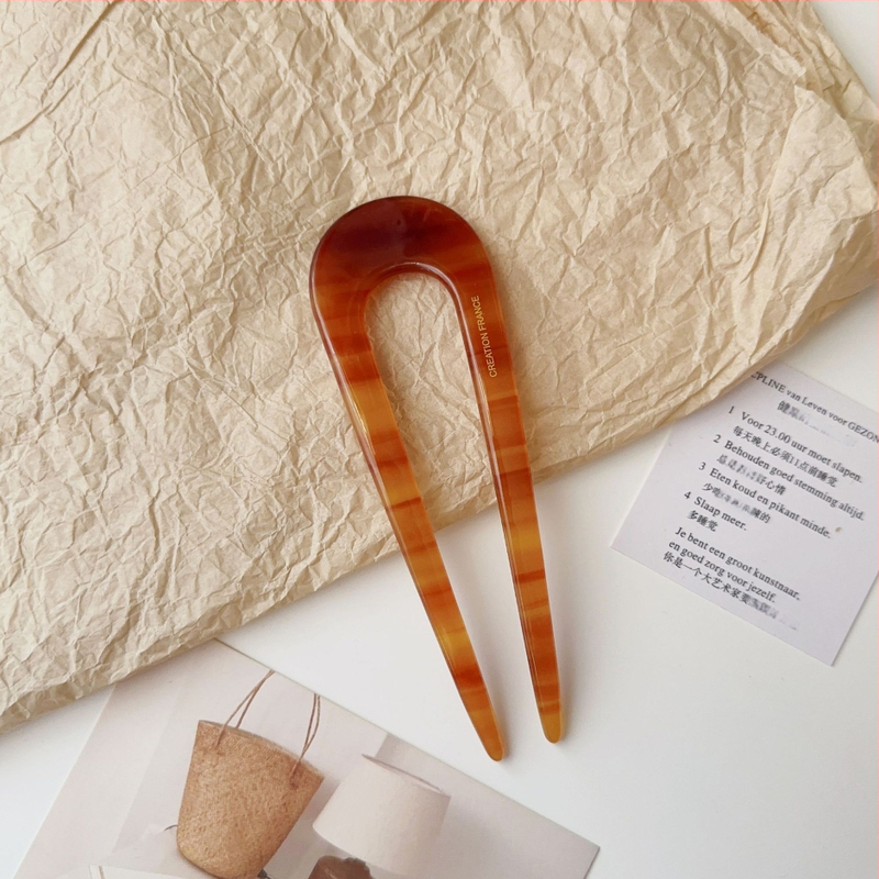 Jin Xin agrafă de păr în formă de U, placă de acid acetic, stil retro, origine Yiwu