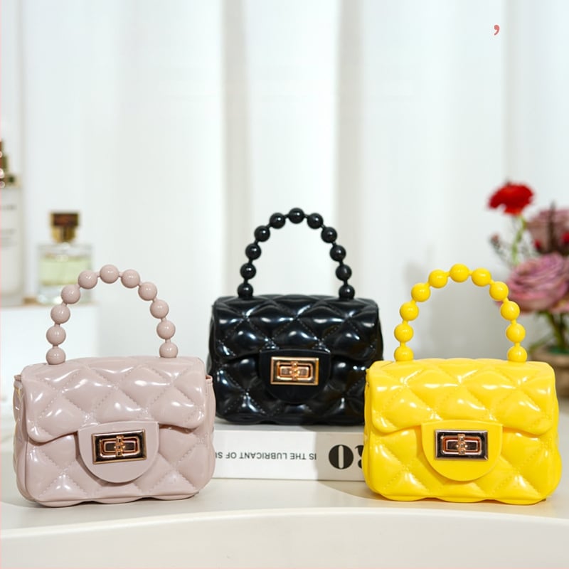 DIY patchwork πορτοφόλι κερμάτων με αλυσίδα crossbody, από PVC υλικό με επένδυση PVC, για γυναίκες και κορίτσια