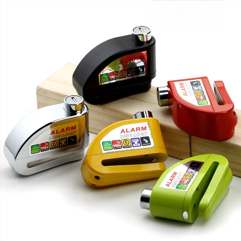 Riasztó tárcsafék-zár elektromos kerékpárhoz és motorkerékpárhoz, DF 8308, Anyag: cink-ötvözet, réz, Tömeg: 0,51 kg