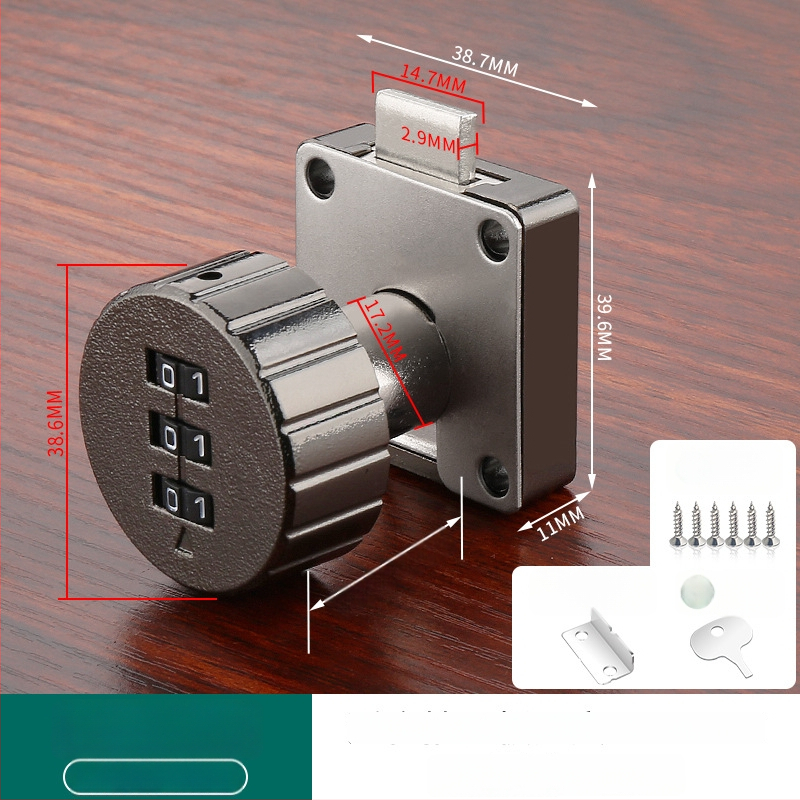 Κλειδαριά με κωδικό για συρτάρια και ντουλάπια — υλικό: κράμα ψευδάργύρου + ABS; μοντέλο: κλειδαριά με κωδικό; εφαρμογή: συρτάρια, ντουλάπια, αρχεία; τύπος: αριθμητικός κωδικός; ξεκλείδωμα: με κωδικό