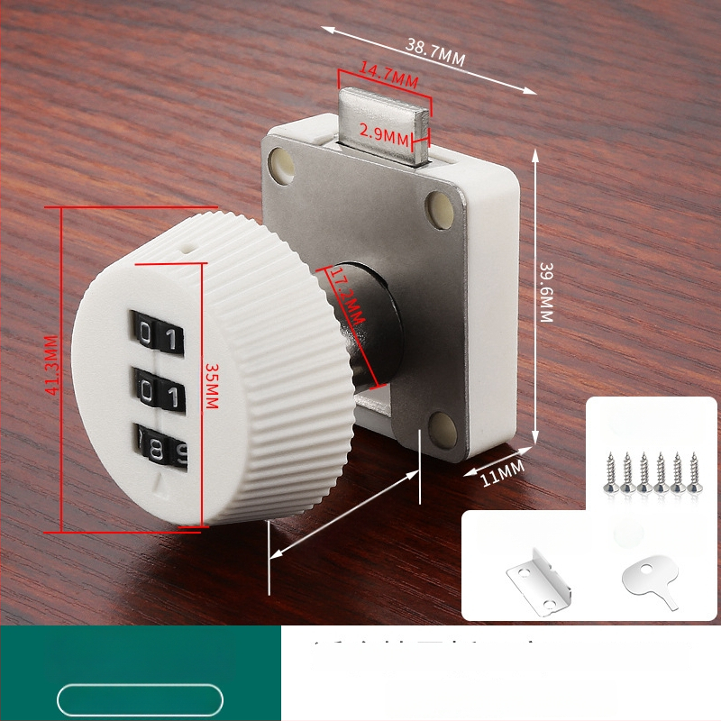 Κλειδαριά με κωδικό για συρτάρια και ντουλάπια — υλικό: κράμα ψευδάργύρου + ABS; μοντέλο: κλειδαριά με κωδικό; εφαρμογή: συρτάρια, ντουλάπια, αρχεία; τύπος: αριθμητικός κωδικός; ξεκλείδωμα: με κωδικό