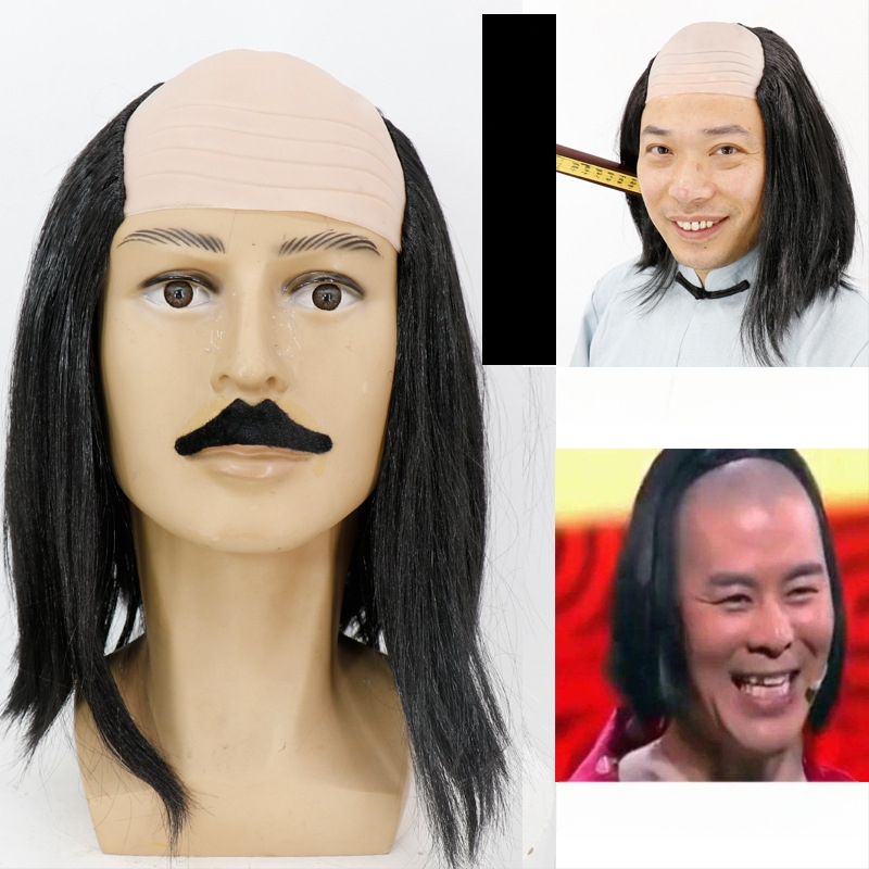 COS paróka kopasz kinézettel, modell 3737, mókás stílus, közepes hosszúságú haj, anyaga: K silk / P silk, alkalmas minden arcvonásra