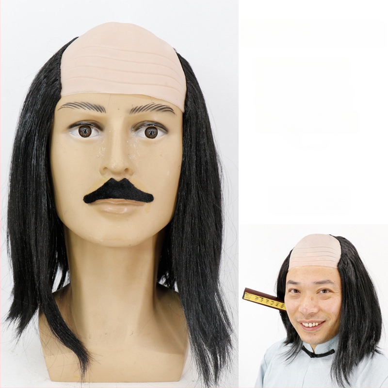 COS paróka kopasz kinézettel, modell 3737, mókás stílus, közepes hosszúságú haj, anyaga: K silk / P silk, alkalmas minden arcvonásra