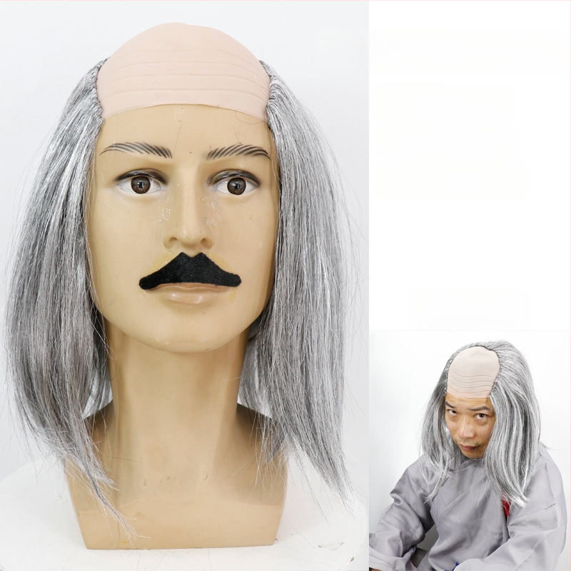 COS paróka kopasz kinézettel, modell 3737, mókás stílus, közepes hosszúságú haj, anyaga: K silk / P silk, alkalmas minden arcvonásra