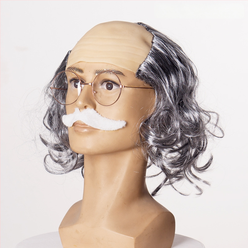 COS paróka kopasz kinézettel, modell 3737, mókás stílus, közepes hosszúságú haj, anyaga: K silk / P silk, alkalmas minden arcvonásra