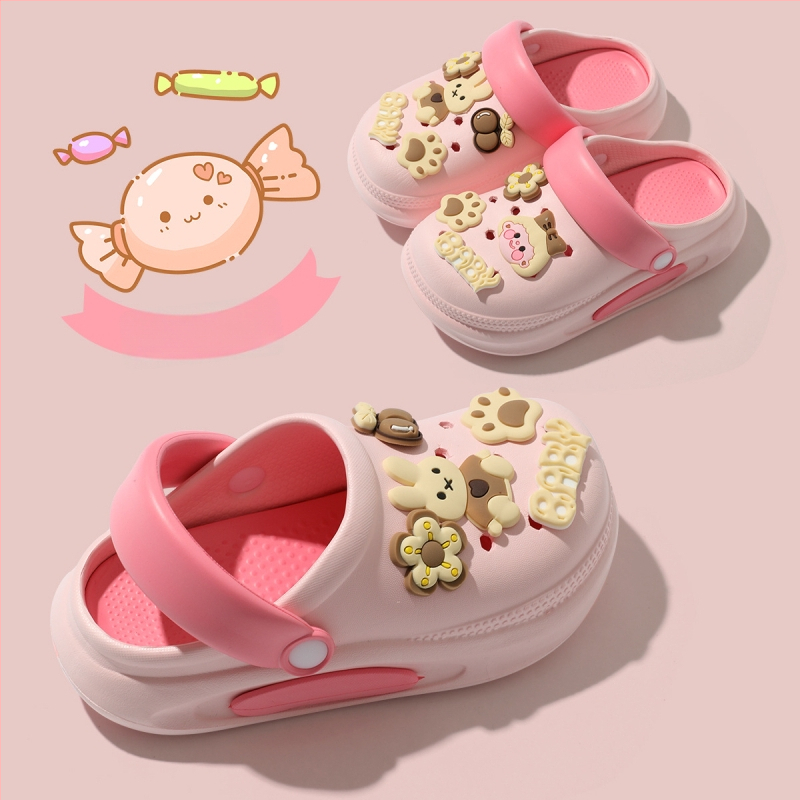 Pantofi de plajă pentru copii cu partea superioară EVA, unisex, pentru 4–9 ani, stil Cartoon Paradise, lansare primăvara 2025