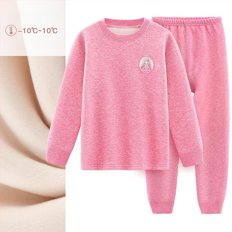 Σετ θερμικού εσωρούχου για κορίτσια, με φλίς επένδυση, από βαμβάκι, για τον χειμώνα, ηλικίες 3–8 ετών