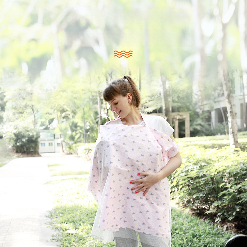 Acoperământ pentru alăptat din 95% bumbac, cu model Cartoon, mâneci scurte