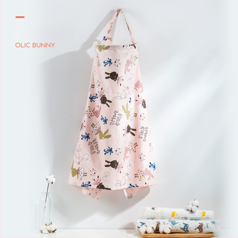 Acoperământ pentru alăptat din 95% bumbac, cu model Cartoon, mâneci scurte