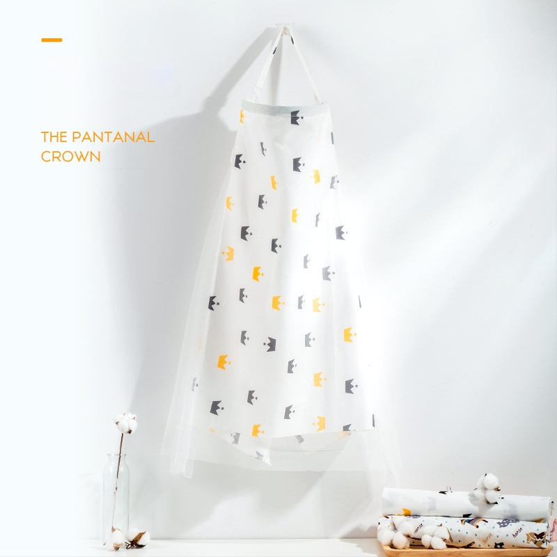 Acoperământ pentru alăptat din 95% bumbac, cu model Cartoon, mâneci scurte