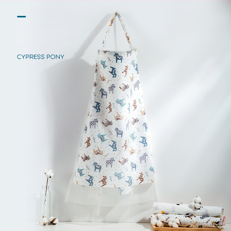 Acoperământ pentru alăptat din 95% bumbac, cu model Cartoon, mâneci scurte