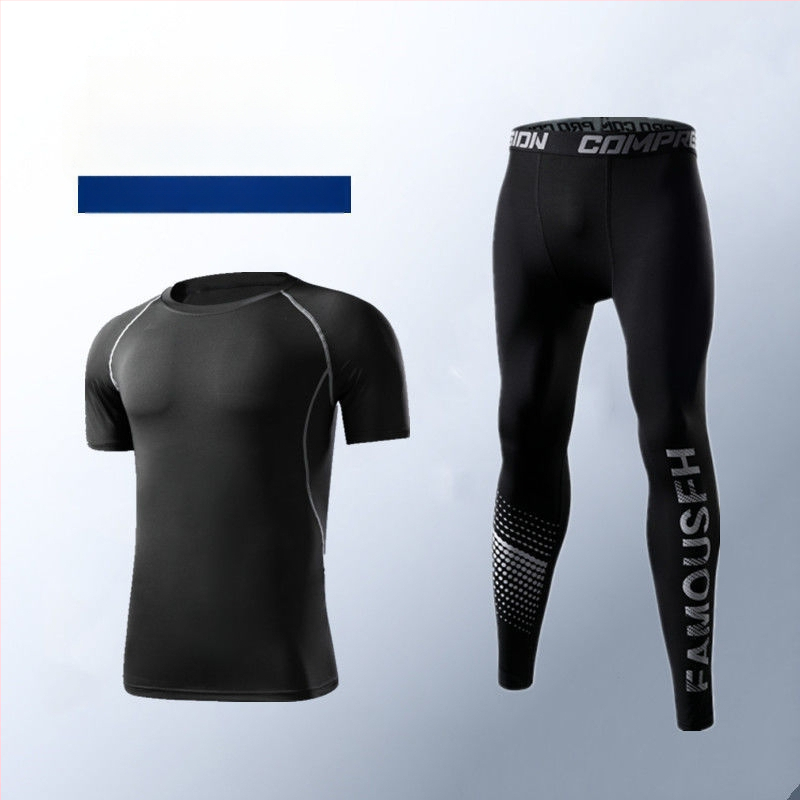 Ανδρικό σετ βάσης για τρέξιμο που στεγνώνει γρήγορα — κολάν υψηλής ελαστικότητας με απορρόφηση ιδρώτα, ύφασμα πολυεστέρα/βινυλόνη 91–95%