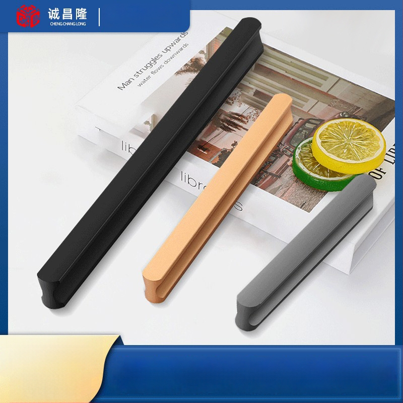 Λαβή πόρτας ντουλάπας σε σχήμα Ι, με επεκτεινόμενο κυκλικό άκρο, αντι-σύγκρουση, μοντέρνος ελαφρύς πολυτελής σχεδιασμός, κράμα αλουμινίου, χύτευση υπό πίεση, μοντέλο 776