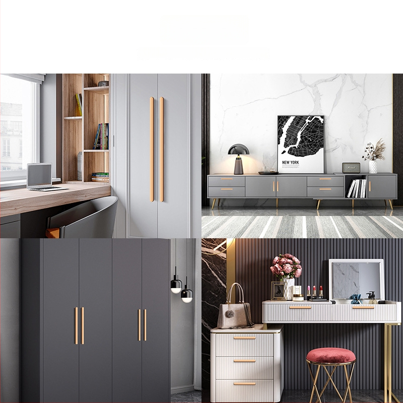 Λαβή πόρτας ντουλάπας σε σχήμα Ι, με επεκτεινόμενο κυκλικό άκρο, αντι-σύγκρουση, μοντέρνος ελαφρύς πολυτελής σχεδιασμός, κράμα αλουμινίου, χύτευση υπό πίεση, μοντέλο 776