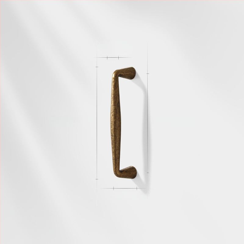 Λαβή πόρτας ντουλάπας από κράμμα ψευδαργύρου, βορειοευρωπαϊκό στυλ, γυαλισμένη και ηλεκτροπλατιωμένη