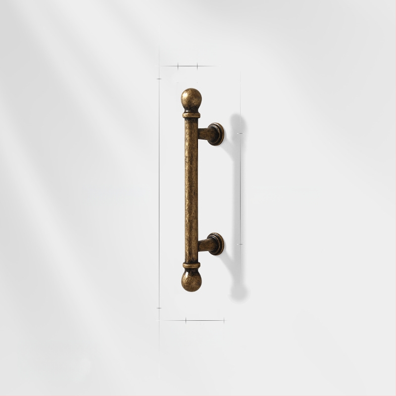 Λαβή πόρτας ντουλάπας από κράμμα ψευδαργύρου, βορειοευρωπαϊκό στυλ, γυαλισμένη και ηλεκτροπλατιωμένη