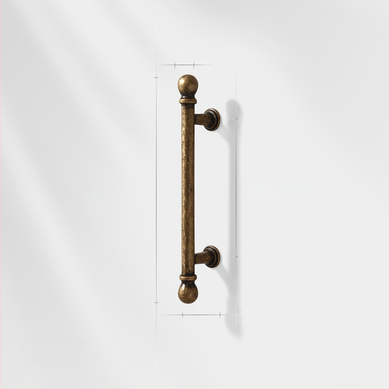 Λαβή πόρτας ντουλάπας από κράμμα ψευδαργύρου, βορειοευρωπαϊκό στυλ, γυαλισμένη και ηλεκτροπλατιωμένη