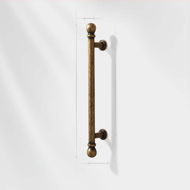 Λαβή πόρτας ντουλάπας από κράμμα ψευδαργύρου, βορειοευρωπαϊκό στυλ, γυαλισμένη και ηλεκτροπλατιωμένη