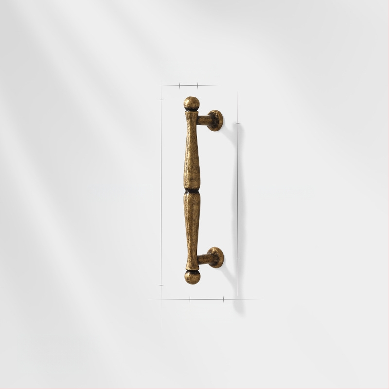 Λαβή πόρτας ντουλάπας από κράμμα ψευδαργύρου, βορειοευρωπαϊκό στυλ, γυαλισμένη και ηλεκτροπλατιωμένη