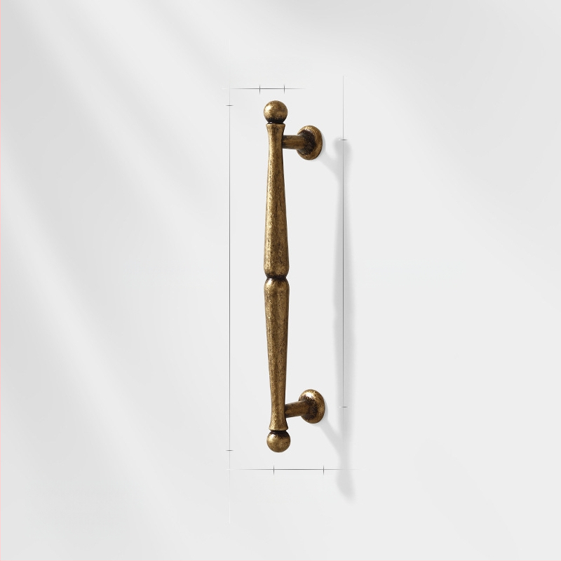 Λαβή πόρτας ντουλάπας από κράμμα ψευδαργύρου, βορειοευρωπαϊκό στυλ, γυαλισμένη και ηλεκτροπλατιωμένη