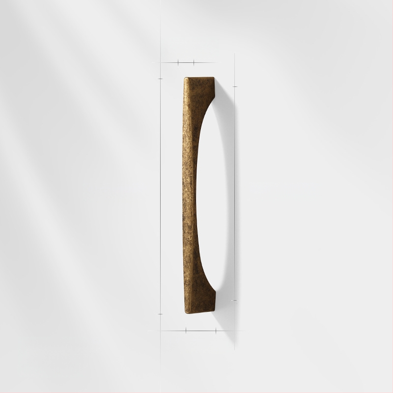 Λαβή πόρτας ντουλάπας από κράμμα ψευδαργύρου, βορειοευρωπαϊκό στυλ, γυαλισμένη και ηλεκτροπλατιωμένη