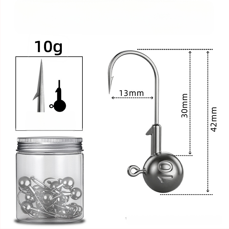 Seelucker cârlig cu cap de plumb, cu dinți, ambalaj 10 000 de bucăți, pentru pescuit în rezervoare.
