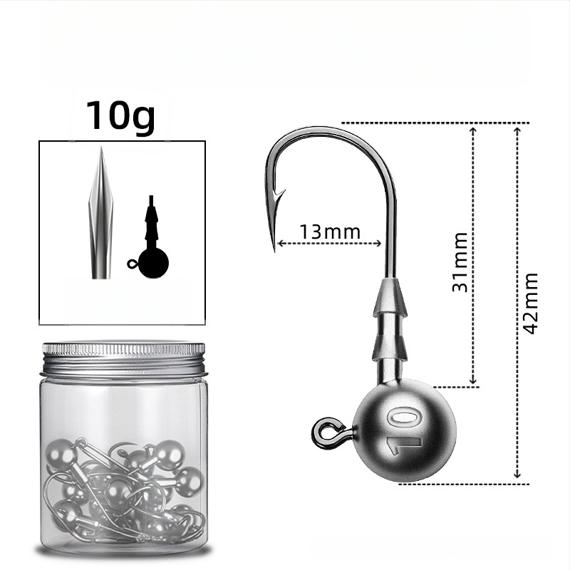 Seelucker cârlig cu cap de plumb, cu dinți, ambalaj 10 000 de bucăți, pentru pescuit în rezervoare.