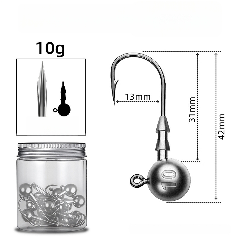 Seelucker cârlig cu cap de plumb, cu dinți, ambalaj 10 000 de bucăți, pentru pescuit în rezervoare.