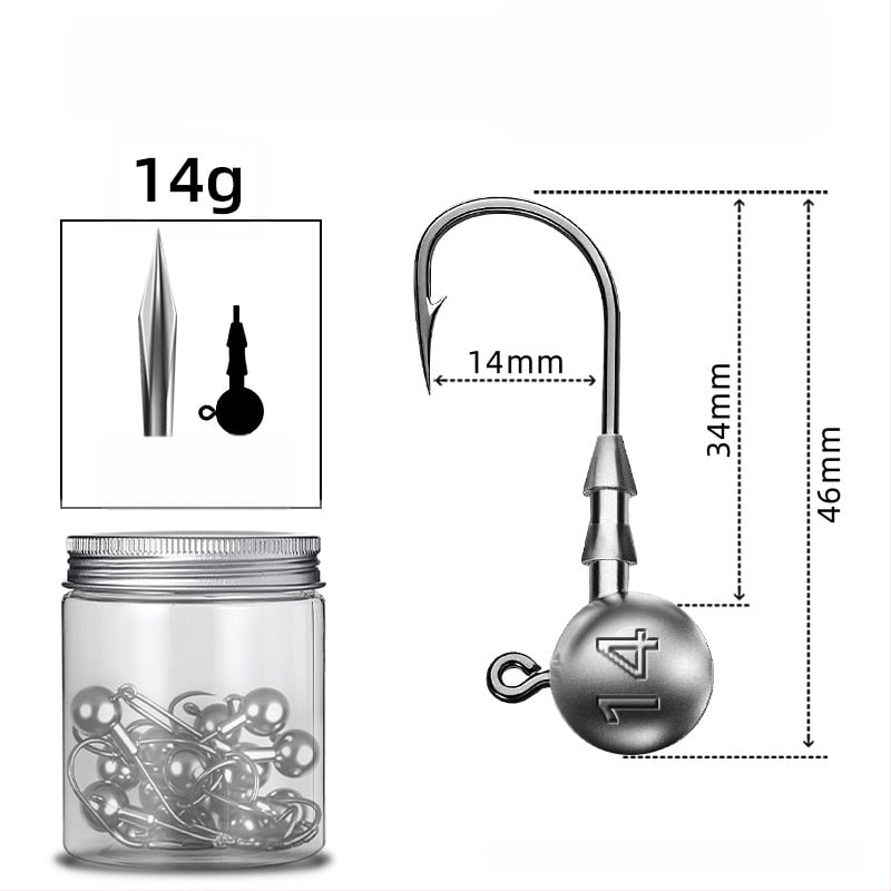 Seelucker cârlig cu cap de plumb, cu dinți, ambalaj 10 000 de bucăți, pentru pescuit în rezervoare.