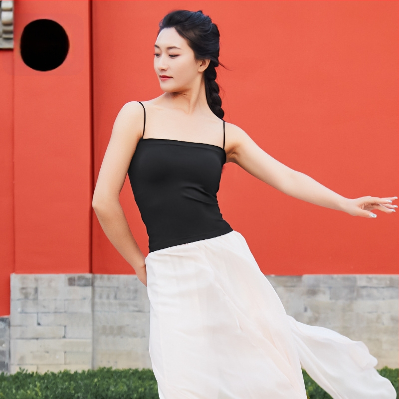 Női táncos felső ruha - varrás nélküli nylon anyag, 95% bélés, mellkas panellel, balett, népi, latin és társastánc