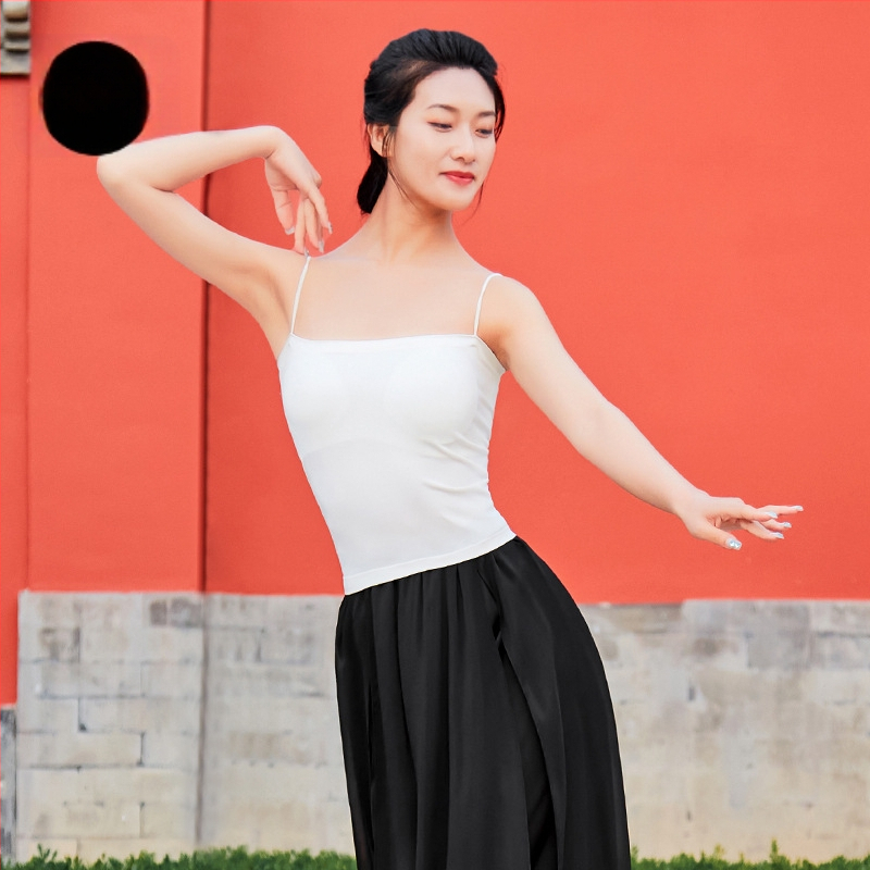 Női táncos felső ruha - varrás nélküli nylon anyag, 95% bélés, mellkas panellel, balett, népi, latin és társastánc