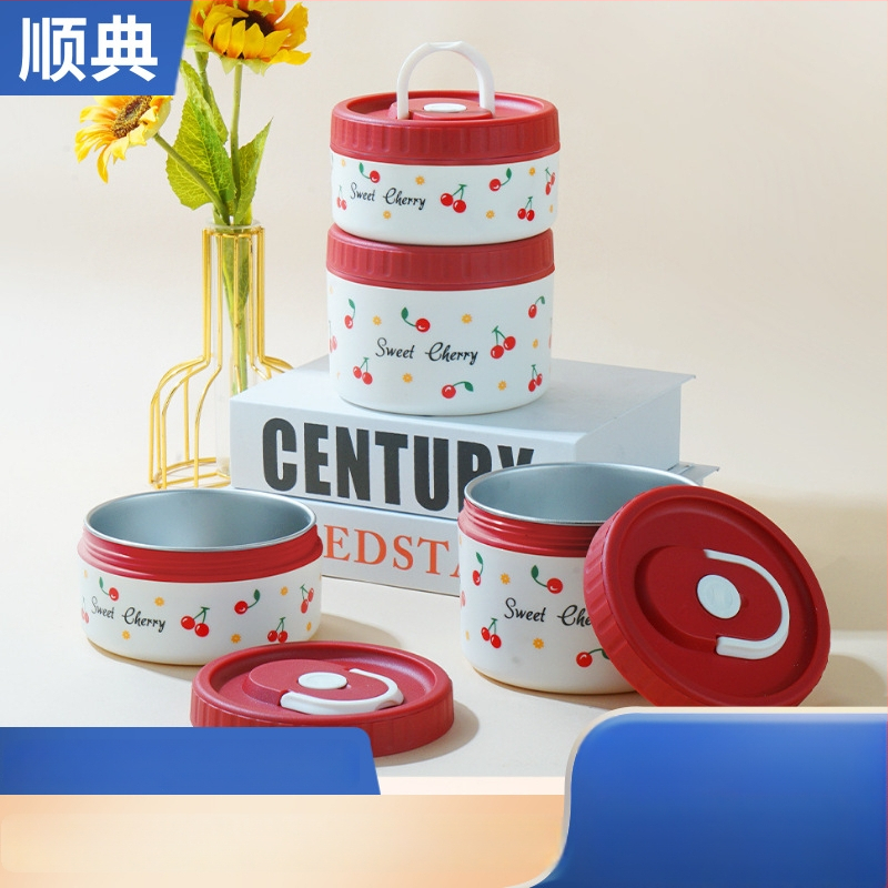 304 rozsdamentes acél ebédes doboz, termoszigetelt, szivárgásmentes, hordozható, többszintes kialakítás akár négy rétegig, mikrohullámú sütőbe tehető