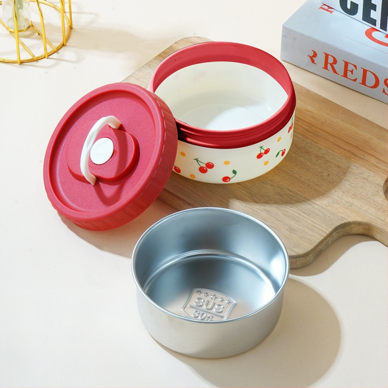 304 rozsdamentes acél ebédes doboz, termoszigetelt, szivárgásmentes, hordozható, többszintes kialakítás akár négy rétegig, mikrohullámú sütőbe tehető