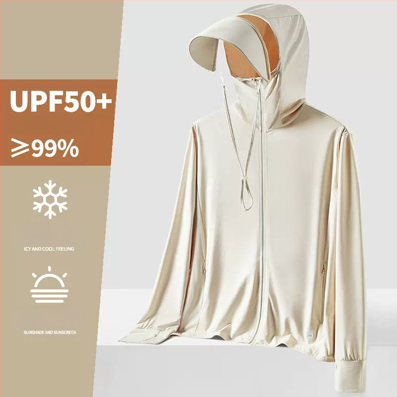 Unisex letná kapucňová vetrovka s UPF50+ UV ochranou, ultra ľahká, priedušná a rýchloschnúca