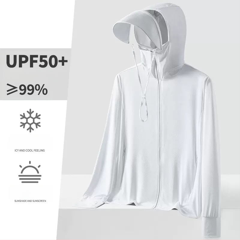 Unisex letná kapucňová vetrovka s UPF50+ UV ochranou, ultra ľahká, priedušná a rýchloschnúca