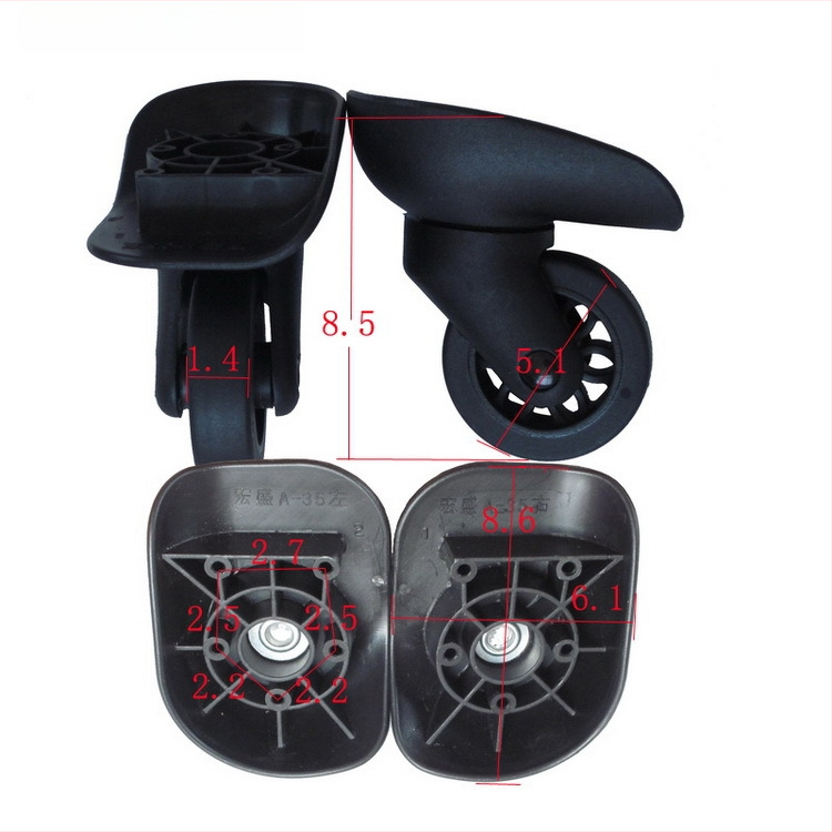Аксесоари за колелата на багаж ABS материал, модел A20-A90, универсални колелни части, пускане през есента на 2023