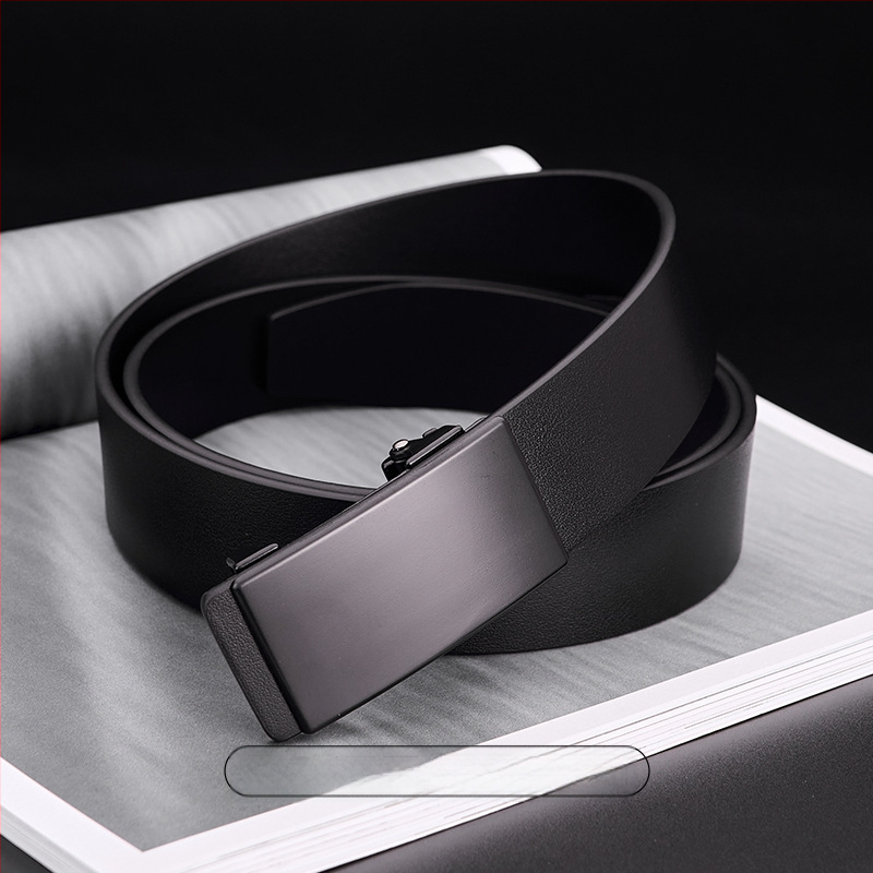 Curea GELING din piele naturală, din piele de vițel prim-strat, cataramă automată, piele tratată vegetal, design cu un singur strat