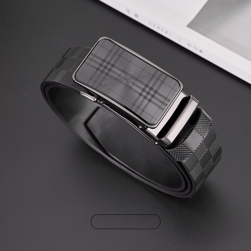 Curea GELING din piele naturală, din piele de vițel prim-strat, cataramă automată, piele tratată vegetal, design cu un singur strat