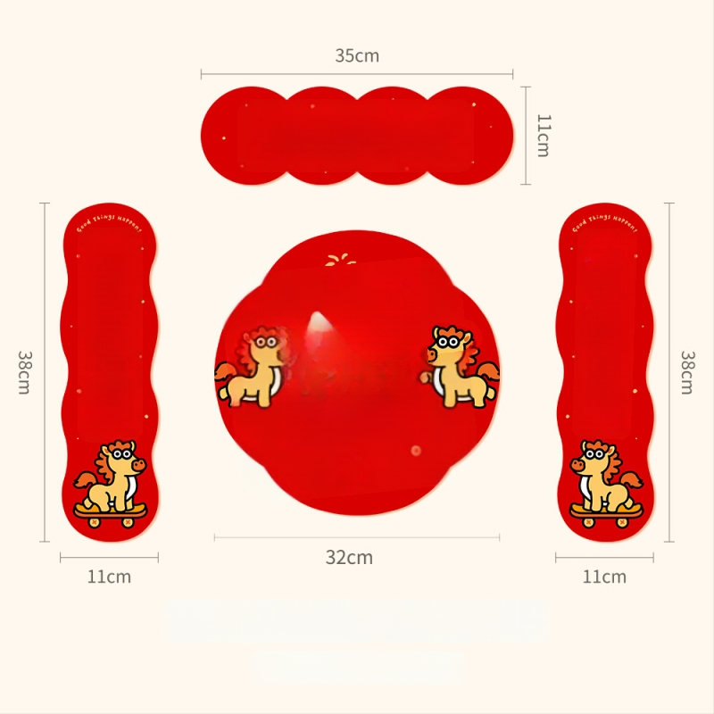 Spring Couplet PVC Ajtó Matrica, Áldásokkal, Nyomtatás, XiGe, Modell JDT-DL