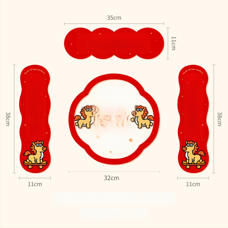 Spring Couplet PVC Ajtó Matrica, Áldásokkal, Nyomtatás, XiGe, Modell JDT-DL