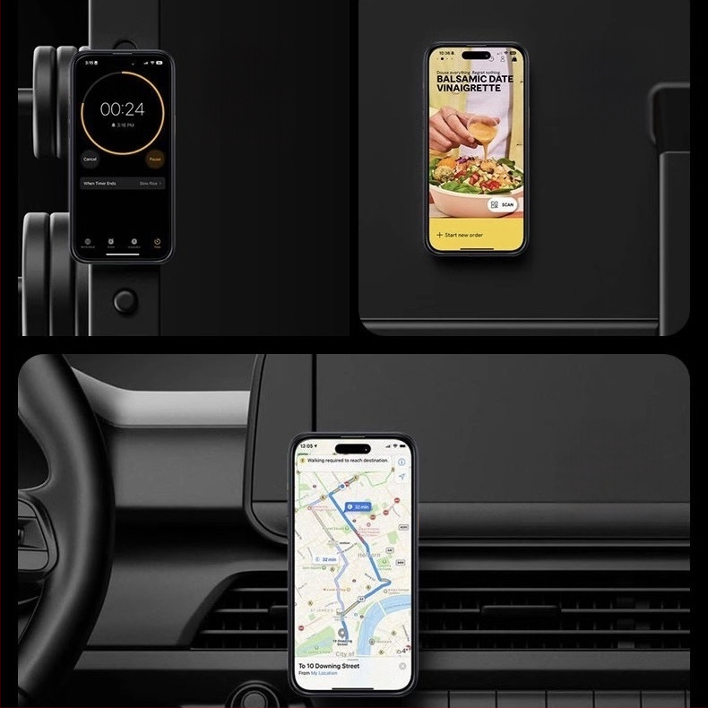 iPhone-hoz készült 360°-os forgó állvánnyal ellátott tok, átlátszó szilikon, CNC-kivitel, ütésálló, mágneses rögzítéssel, kompatibilis az iPhone 12/13/14 sorozattal